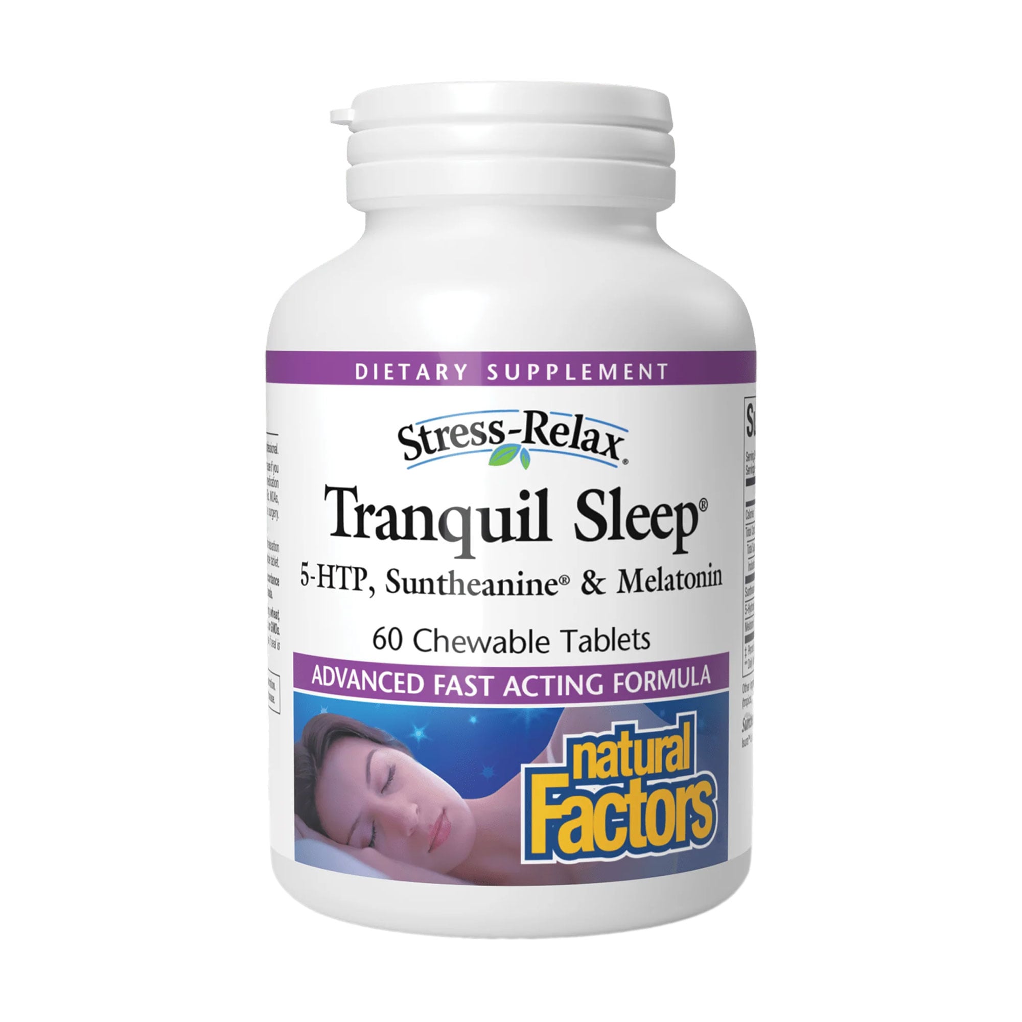 Комплекс Здоровий сон Natural Factors Stress-Relax Tranquil Sleep, 60 жувальних таблеток