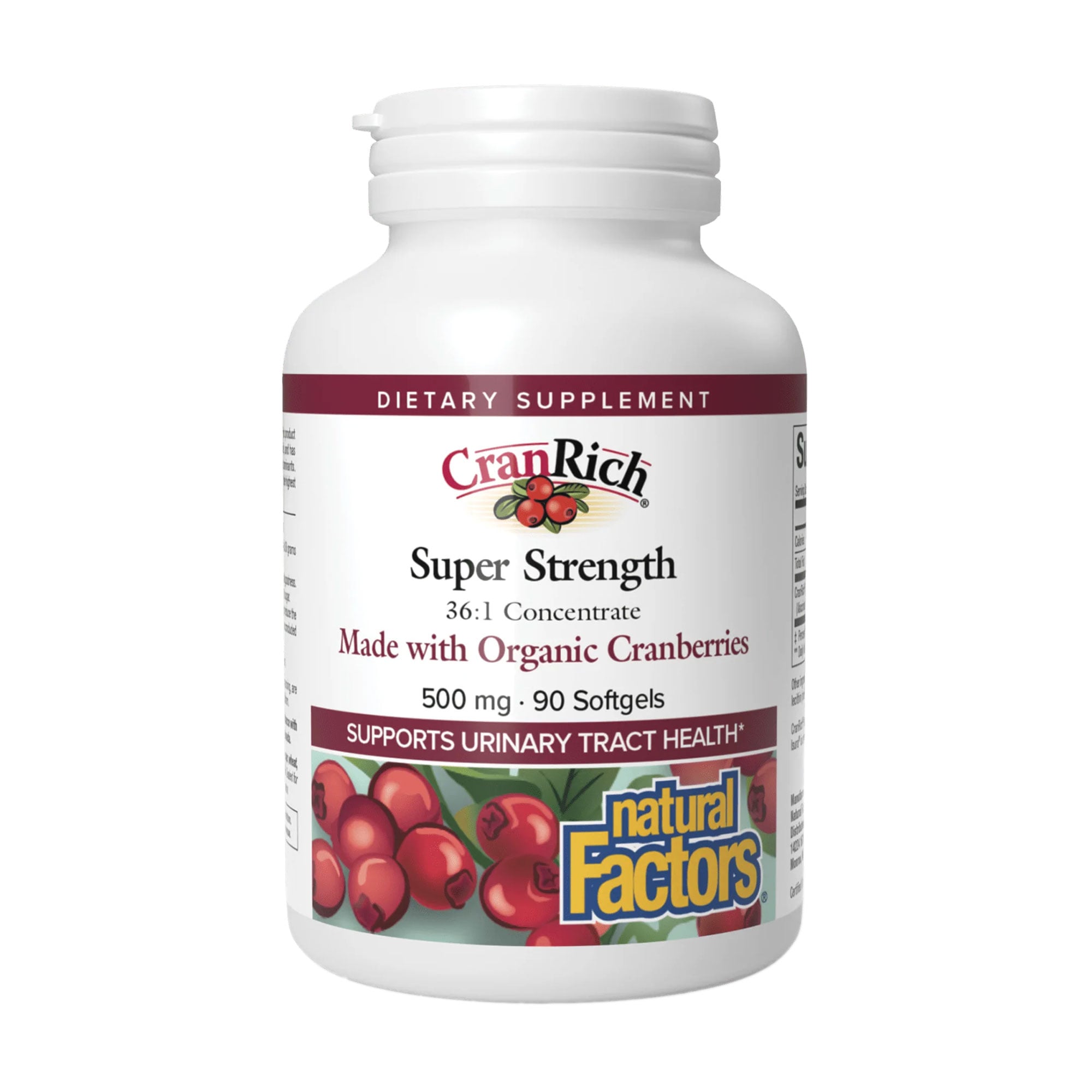 Концентрат органічної журавлини Natural Factors CranRich Super Strength Cranberry Concentrate 500 мг, 90 гелевих капсул
